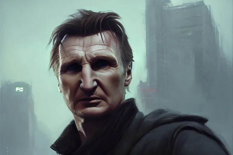 Image similar to portrait of an angry liam neeson, upset at a mcdonalds drive thru, charlie bowater, artgerm, ilya kuvshinov, krenz cushart, ruan jia, realism, ultra detailed, 8 k resolution