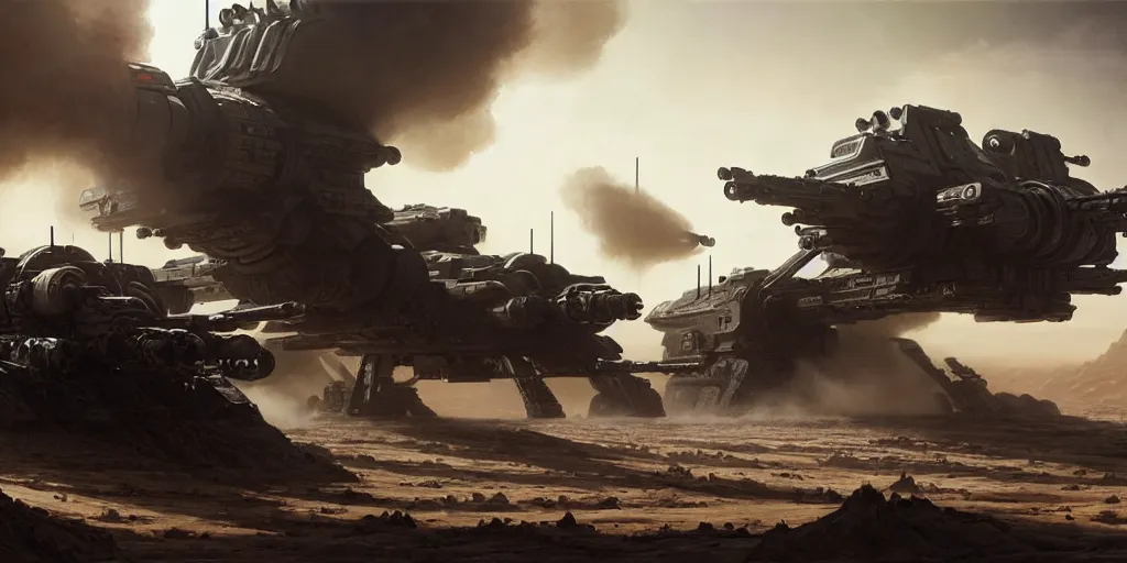 Image similar to hyper realistic sci - fi matte concept art painting of epic cinematic battle between a variety of mechwarriors and soldiers fighting on mars, guns, missiles, explosions, beautiful details, strong composition painted by kim jung guweta studio rutkowski, james gurney and greg rutkowski, and lucasfilm, smooth, intricate, detailed, sharp focus, cinematic