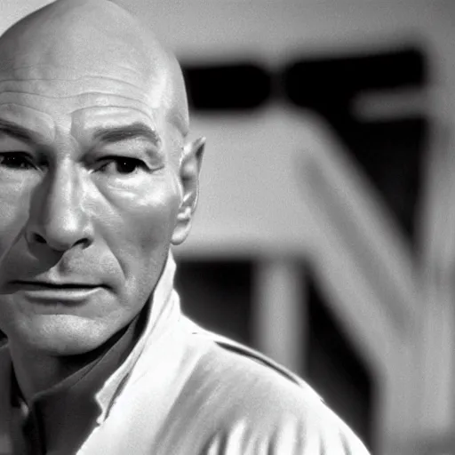 Image similar to a film still of patrick stewart in the movie star wars a new hope