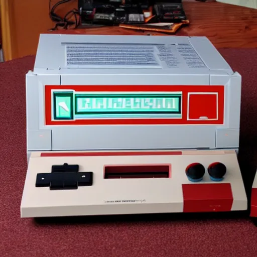 Image similar to nintendo entertainment system with a build in cd - rom