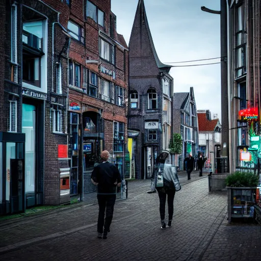 Image similar to cyberpunk alkmaar citycape 8 k photo award winning