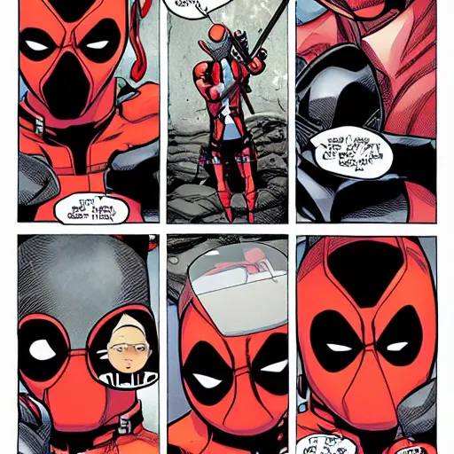 Image similar to deadpool comic, by shonen jump, comic book art