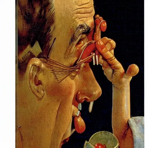 Image similar to pinocchio face with long nose piante di by norman rockwell