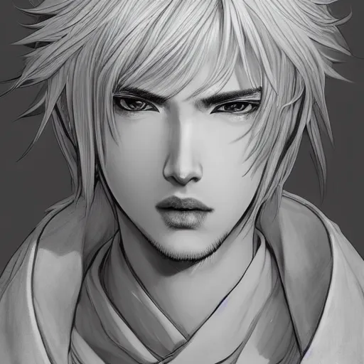Image similar to an immortal xianxia cultivator with blonde hair as an absurdly handsome, elegant, young anime man, ultrafine hyperrealistic detailed face illustration by kim jung gi, irakli nadar, intricate linework, sharp focus, bright colors, matte, final fantasy, unreal engine highly rendered, global illumination, radiant light, intricate environment