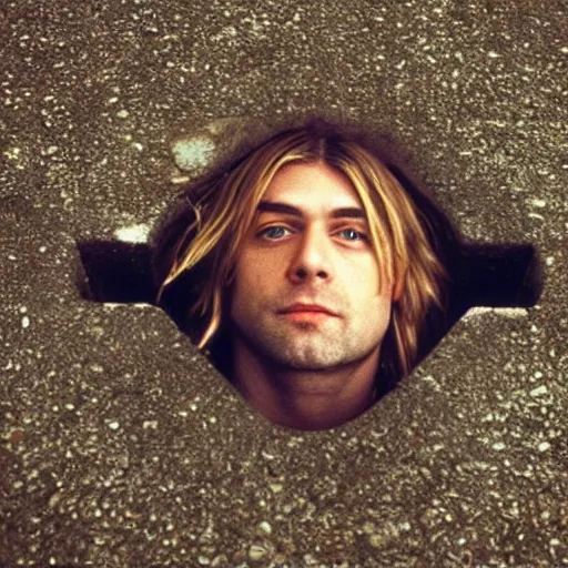 Image similar to Kurt Cobain in a drain