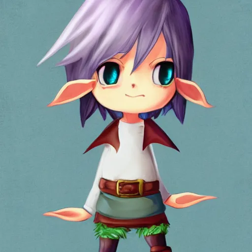 Image similar to little elf boy, purple tunic, white soft hair. light color palate, detailed soft painting, made in abyss art style, anatomically correct