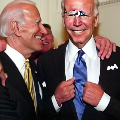 Prompt: cctv footage of Joe Biden partying with Mike Tyson chaplain