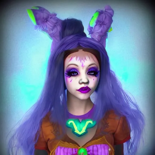 Prompt: melanie martinez as a world of warcraft character, night elf