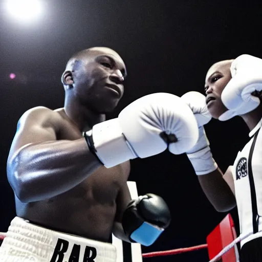 Prompt: dababy in a boxing ring 4 k quality super realistic