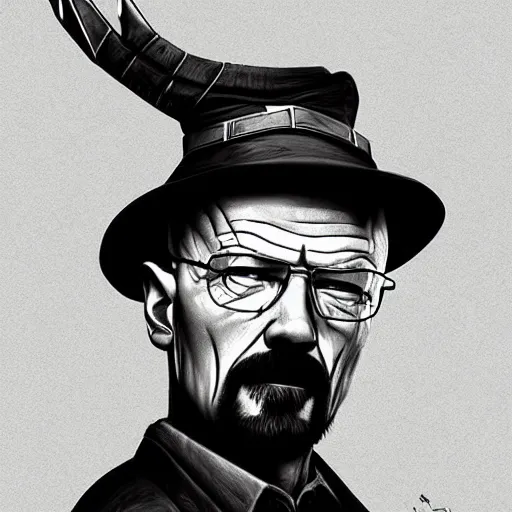 Prompt: walter white as a mythical dragon, breaking bad, fantasy, digital art, artstation, epic,