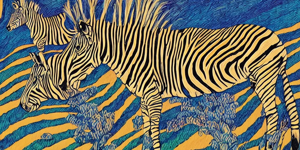 Prompt: abstract landscape photo of a zebra in Arcadia, by alex grey