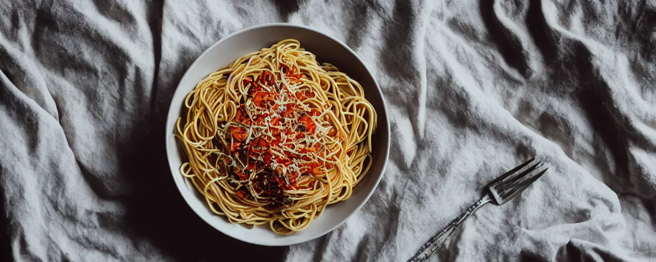 Image similar to the entirety of human history inside a bowl of spaghetti, canon 5 0 mm, cinematic lighting, photography, retro, film, kodachrome