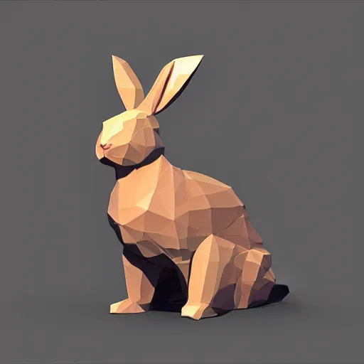 Image similar to bunny, low poly, trending on artstation