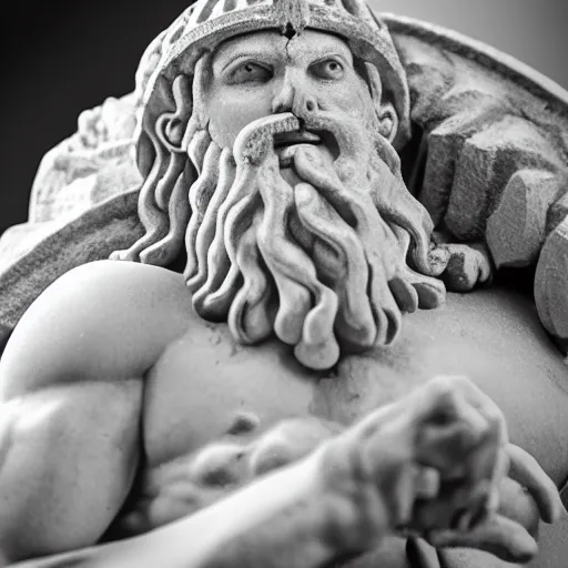 Prompt: Diorama of the God Zeus. Macro 50 mm