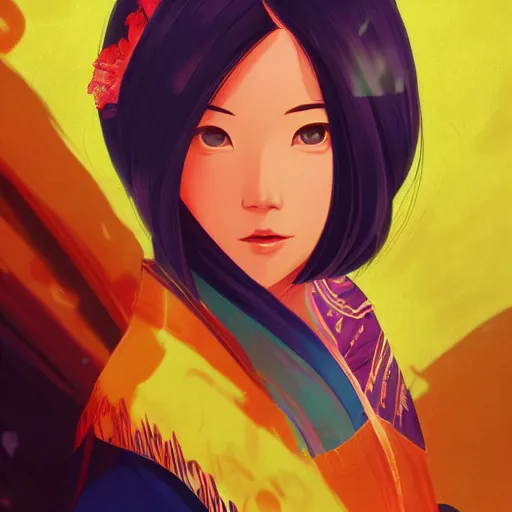 Image similar to portrait of mulan, ancient china background, rich vivid colors, ambient lighting, dynamic lighting, 4k, official media, anime key visual, makoto shinkai, ilya kuvshinov, lois van baarle, rossdraws, detailed, trending on artstation