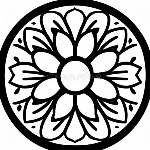 Image similar to Icon of a flower, line art, vector illustration, golden ratio