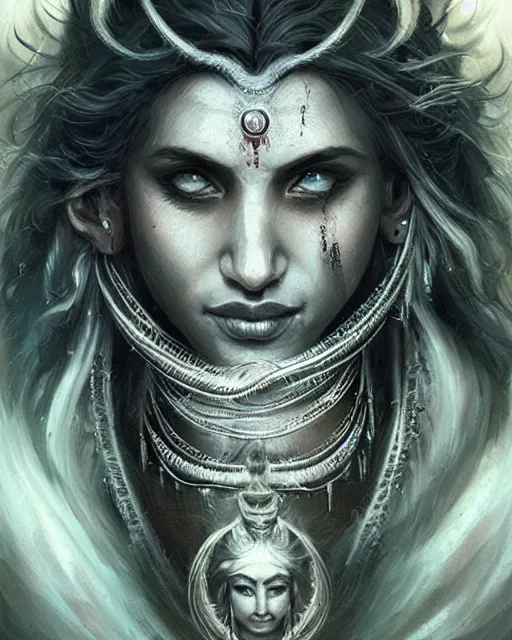 Prompt: shiva, hyper realistic face, beautiful eyes, fantasy art, in the style of greg rutkowski, intricate, hyper detailed, smooth