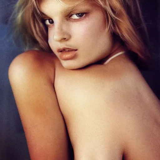 Image similar to photo portrait of a young beautiful ukrainian model by terry o'neill