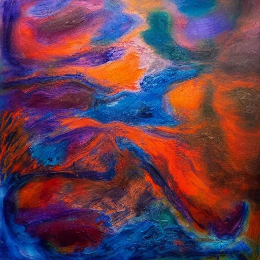 Prompt: journey to ixtland, abstract. stunning deep colours. surrealist art.