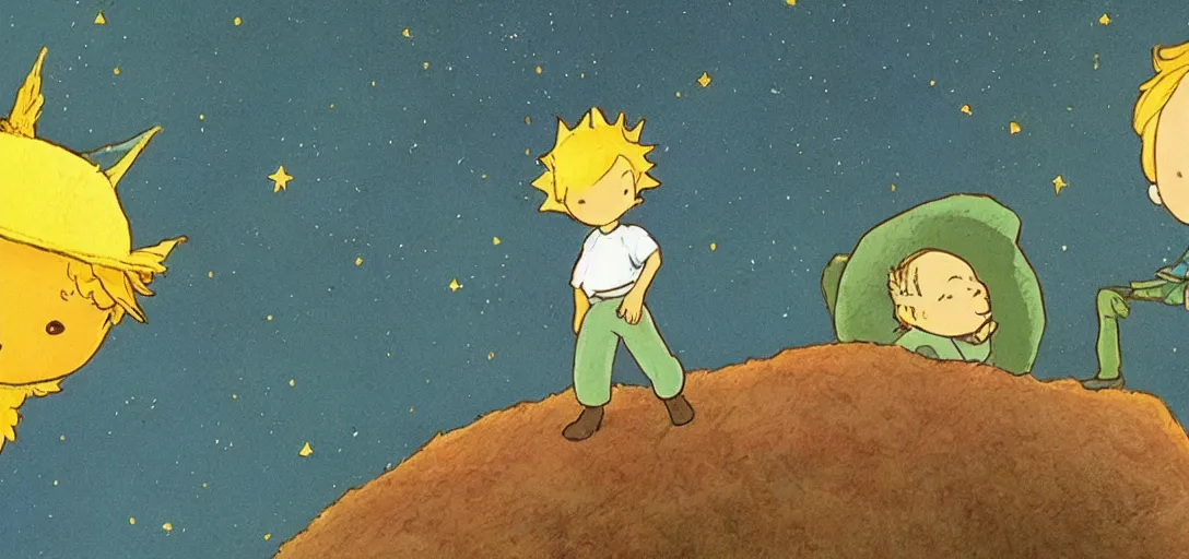 Prompt: The Little Prince Visits Earth