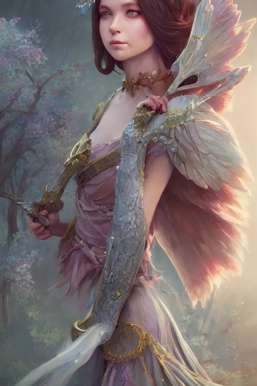 Image similar to fairy princess, highly detailed, d & d, fantasy, highly detailed, digital painting, trending on artstation, concept art, sharp focus, illustration, art by artgerm and greg rutkowski and fuji choko and viktoria gavrilenko and hoang lap