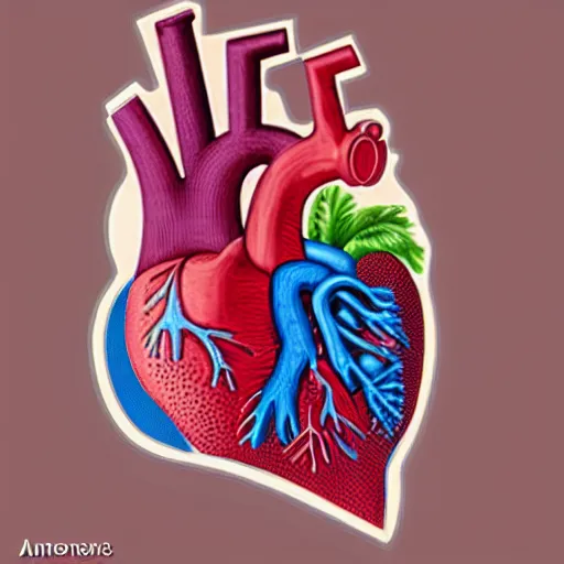 Prompt: anatomically correct heart by netter md