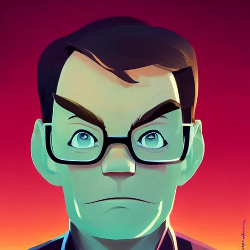 Image similar to face icon stylized minimalist dexter's laboratory, loftis, cory behance hd by jesper ejsing, by rhads, makoto shinkai and lois van baarle, ilya kuvshinov, rossdraws global illumination