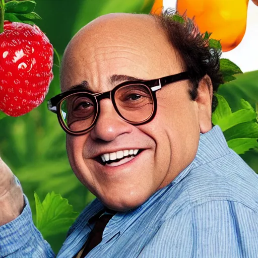 Image similar to danny devito as straw berry