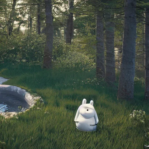 Image similar to moomin, hyperrealistc, octane render, 4 k