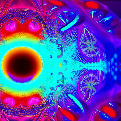 Prompt: cinematic composition of a hallucinogenic magic mushroom trip, anamophic lens, 4 k, color tearing, ego death