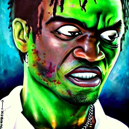 Image similar to lil uzi as the hulk