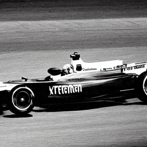 Prompt: a photo of queen elizabeth driving a formula 1 car, photorealistic