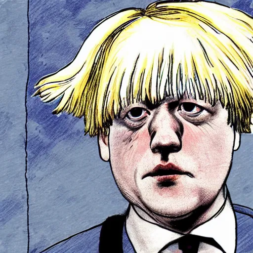 Prompt: Boris Johnson by Junji Ito