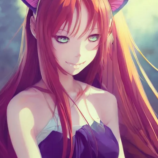 Image similar to An anime portrait of beautiful girl with cat ears, by Stanley Artgerm Lau, WLOP, Rossdraws, James Jean, Andrei Riabovitchev, Marc Simonetti, and Sakimichan, tranding on artstation