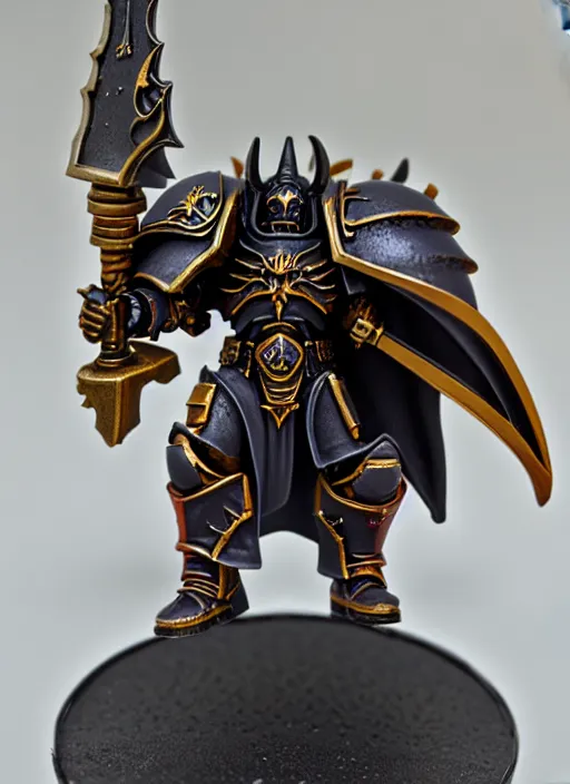 Image similar to 8 0 mm resin detailed miniature of a warhammer 4 0 k sauron, product introduction photos, 4 k, full body,