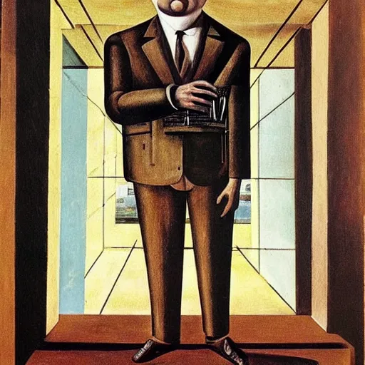 Image similar to A Giorgio De Chirico painting of Orson Welles