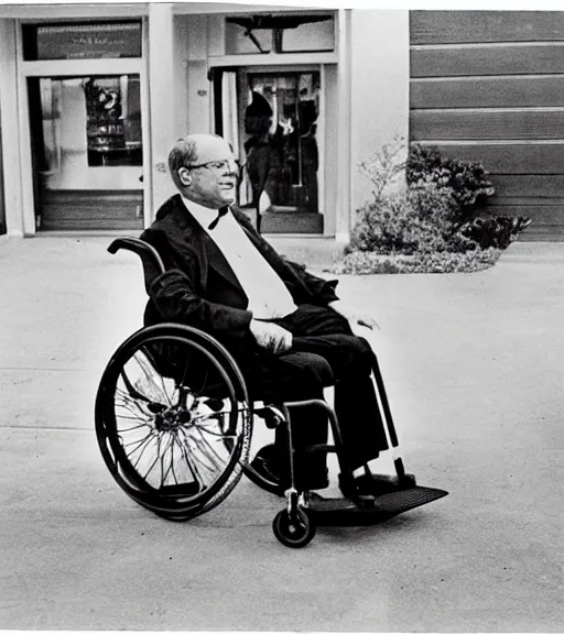 Prompt: j f kennedy as an old man on a wheelchair, photo