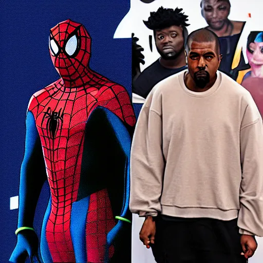 Image similar to kanye west as miles morales spiderman