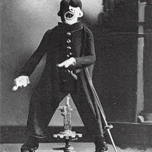 Prompt: count orlok stepping on a lego and howling in pain, photograph