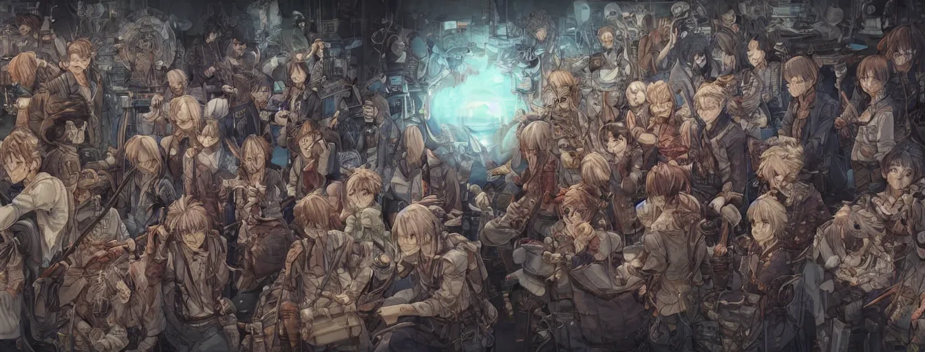 Prompt: wait... if we're gonna die anyway, it all means nothing, right? hyperrealistic anime illustration by kim jung gi, extremely detailed faces, intricate linework, smooth, super sharp focus, bright colors, high contrast, matte, octopath traveler, studio ghibli, unreal engine 5 highly rendered, global illumination, radiant light, detailed and intricate environment