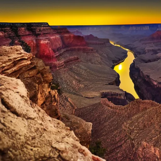 Prompt: detailed photograph of potato overlooking the grand canyon at night astrophotography