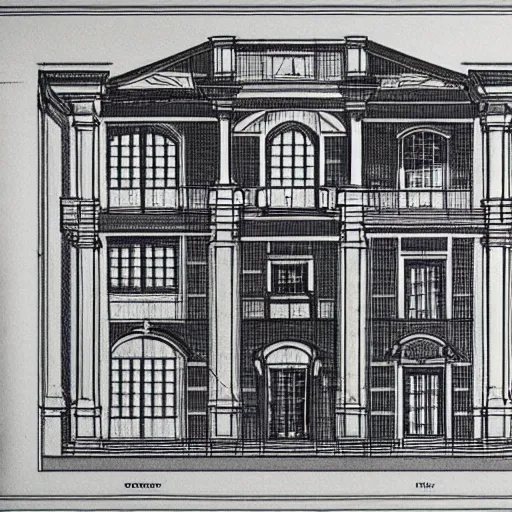 Prompt: interior blueprint of a mansion