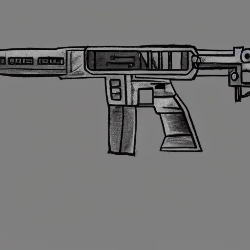Prompt: toxic assault rifle, simple concept sketch