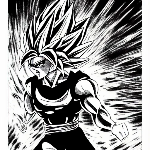 Ultra Instinct Frank Zappa Dragon Ball Super manga, Stable Diffusion