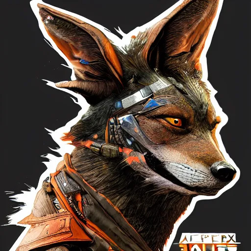 Image similar to a black jackal warrior, Apex Legends character digital illustration portrait design, by android jones, detailed, cinematic lighting, wide angle action dynamic portrait