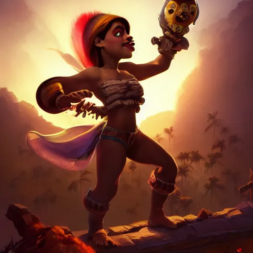 Image similar to coco bandicoot, posing heroically, heavenly, full body close-up shot, elegant, realistic character concept, high fantasy, light atmosphere, golden ratio, cinematic lighting, hyperdetailed, high resolution, insanely detailed and intricate, artstation, Marc Simonetti, Greg Rutkowski, octane render, 8k