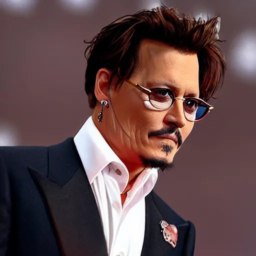 Prompt: Johnny Depp as Tony Stark