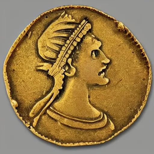 Image similar to picture of a 1 6 8 0 worn spanish gold coin, high detailed, realistic