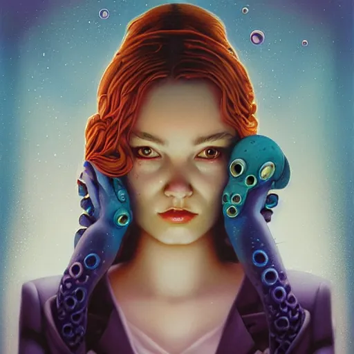 Prompt: Lofi Lovecraft Lovecraftian portrait Pixar style by Tristan Eaton Stanley Artgerm and Tom Bagshaw