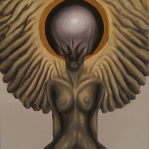 Prompt: polished rectangular round edged stone with demon wings and a barely visible demon face, oil painting, detailed